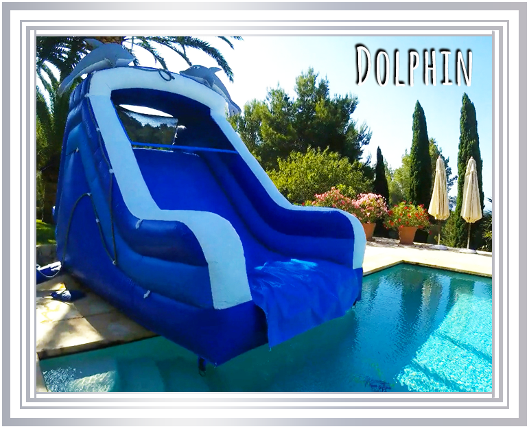 The 'Dolphin' inflatable water slide | Fairytale Ibiza