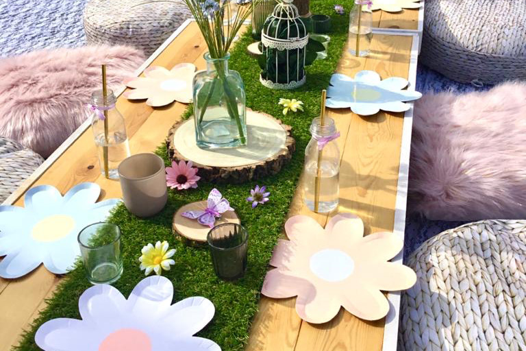 Children's Picnic Table Custom Themed at a wedding in Ibiza - Bodas Ibiza