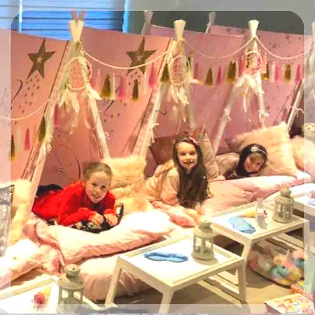 Teepee sleepover party for girls in Ibiza