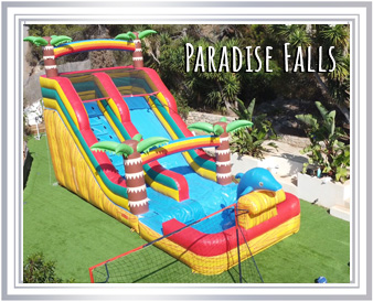 Paradise Falls Frame Mobile The Tropical Plunge Inflatable Water Slide