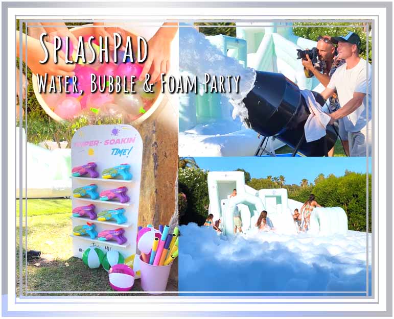 SplashPad Water Bubble & Foam Frame 2025 Racer Challenge Assault Course with Slide Bouncy Castle