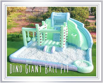 Dino Frame Mobile 2025 Racer Challenge Bouncy Castle Assault Course