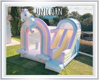 Unicorn Frame 2 2025 mobile Racer Challenge Bouncy Castle Assault Course